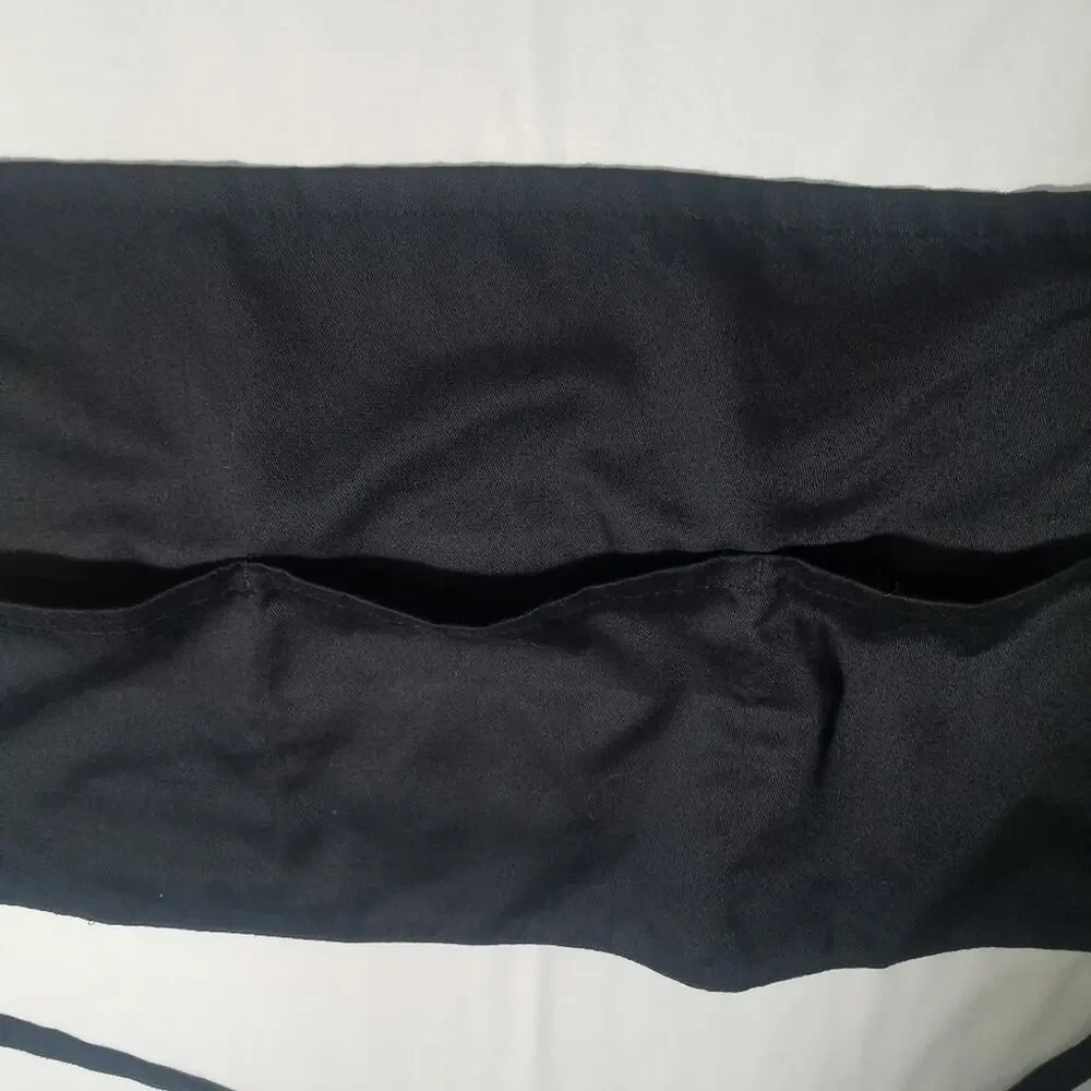 Apron Black Canvas Double Side Ties At Waist Cooking Gardening Painting Crafting